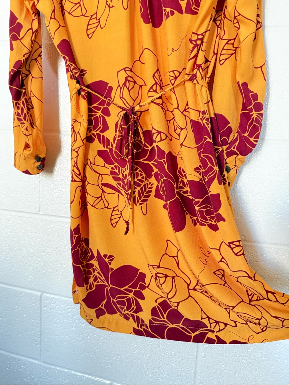 Makanani Dress Simply Sisters by Lola Miller Woven Bamboo Aloha Wear Hilo Sz S - Picture 7 of 12